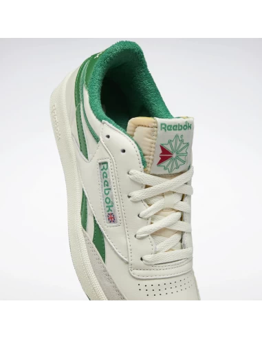 Reebok Sneakers Homme Club C Revenge Vintage Cuir Blanc/vert – Image 4