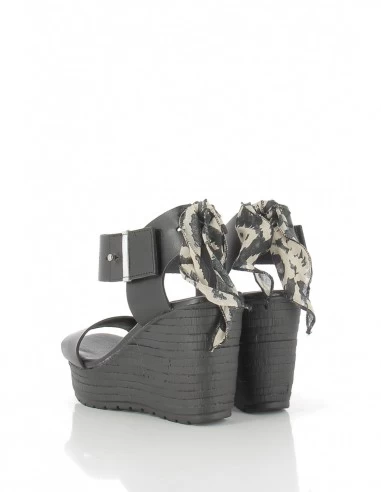 Goodstep Sandales Compensée Femme Jeanne Cuir Noir – Image 4