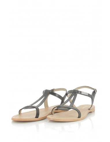 Les Tropéziennes Par M Belarbi Les Tropeziennes Par M.Belarbi Sandales Femme Hamat Cuir Noir/serpent – Image 2