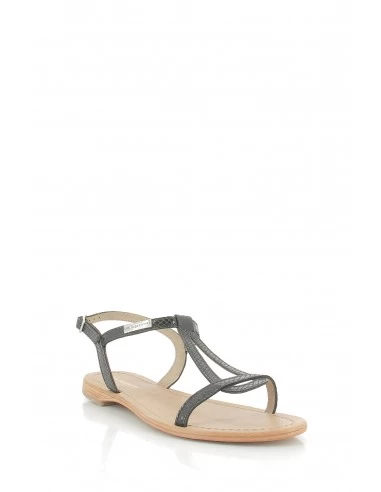 Les Tropéziennes Par M Belarbi Les Tropeziennes Par M.Belarbi Sandales Femme Hamat Cuir Noir/serpent – Image 3