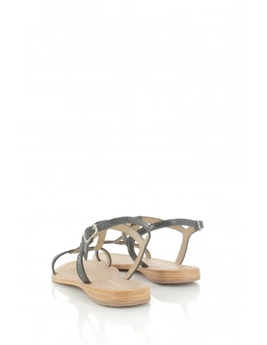 Les Tropéziennes Par M Belarbi Les Tropeziennes Par M.Belarbi Sandales Femme Hamat Cuir Noir/serpent – Image 4