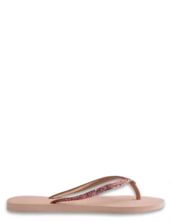Havaianas Tongs Femme Enfant Slim Glitter II Rose Pailettes