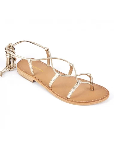Les Tropéziennes Par M Belarbi Les Tropeziennes Par M.Belarbi Sandales Femme Hellen Cuir Or – Image 2