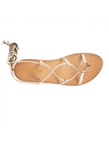 Les Tropéziennes Par M Belarbi Les Tropeziennes Par M.Belarbi Sandales Femme Hellen Cuir Or – Image 3