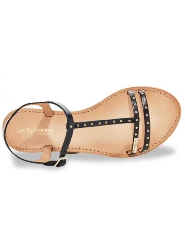 Les Tropéziennes Par M Belarbi Les Tropeziennes Par M.Belarbi Sandales Femme Henya Cuir Noir – Image 3