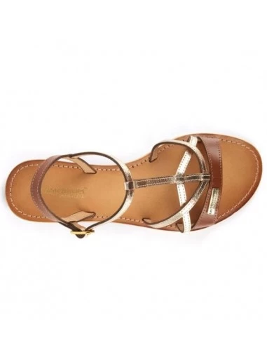 Les Tropéziennes Par M Belarbi Les Tropeziennes Par M.Belarbi Sandales Femme Hironela Cuir Marron/doré – Image 3