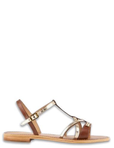 Les Tropéziennes Par M Belarbi Les Tropeziennes Par M.Belarbi Sandales Femme Hironela Cuir Marron/doré