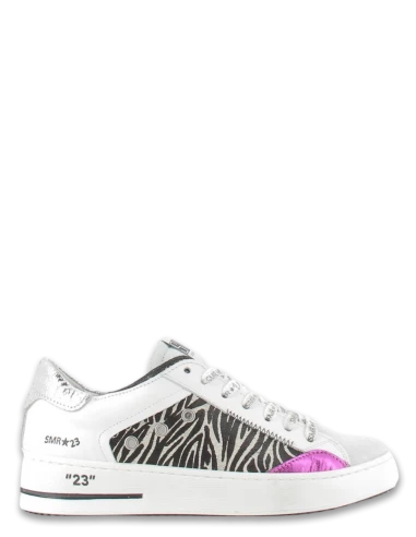 Semerdjian Baskets De Ville Hova 10049 Cuir Blanc/zebre/rose