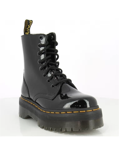 Dr. Martens Dr Martens Boots Compensées Femme Jadon Cuir Verni Noir – Image 3