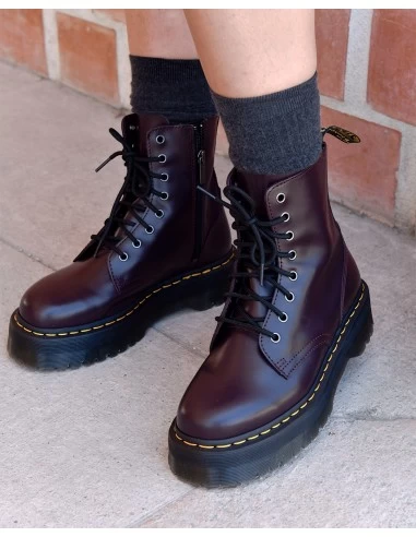 Dr. Martens Dr Martens Boots Compensées Femme Jadon Cuir Smooth Bordeaux Foncé – Image 6