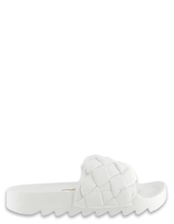 Colors Of California Claquettes Slide With Braided Upper White Femme