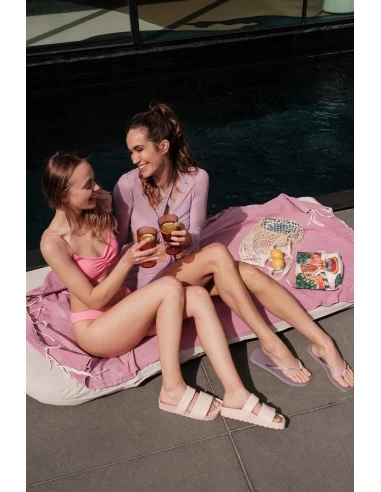 Colors Of California Two Band Square Sole Slide Pink Femme – Image 7