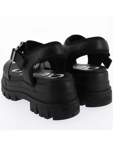 Buffalo Sandales Compensées Femme Jojo Vegan Noir – Image 3