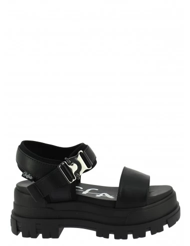 Buffalo Sandales Compensées Femme Jojo Vegan Noir