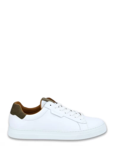 Schmoove Baskets De Ville Homme Spark Clay Cuir Blanc/marron