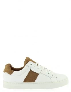 Schmoove Baskets De Ville Homme Spark Gang Cuir Blanc/marron