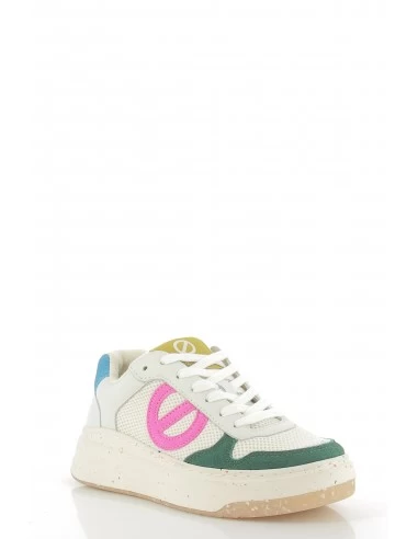 No Name Baskets De Ville Femme Bridget Sneaker Blanc/rose/vert/bleu – Image 3