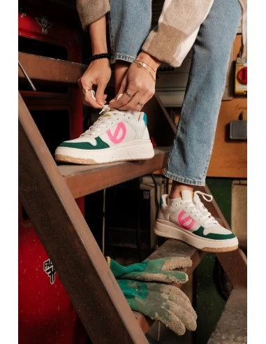 No Name Baskets De Ville Femme Bridget Sneaker Blanc/rose/vert/bleu – Image 5