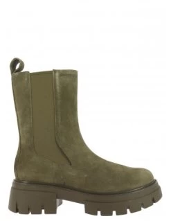Ash Bottines Chelsea Femme Loud Cuir Kaki