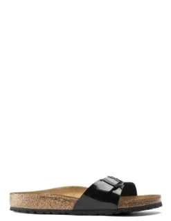 Birkenstock Claquettes Femme Madrid Noir Brillant