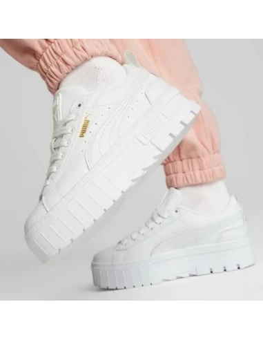 Puma Sneakers Compensées Femme Mayze Classic Cuir Blanc – Image 3