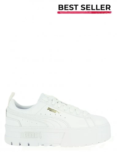 Puma Sneakers Compensées Femme Mayze Classic Cuir Blanc