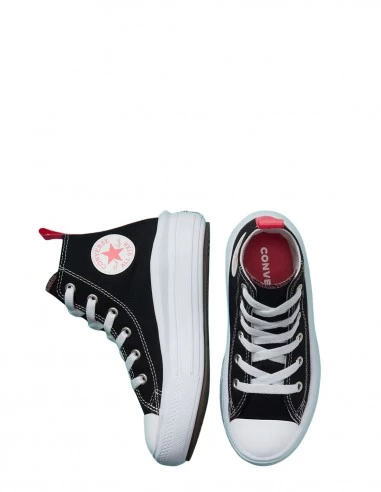 Converse Sneakers Compensées Montantes Enfant Move Hi Kid Noir Blanc Rose – Image 2