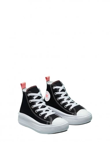 Converse Sneakers Compensées Montantes Enfant Move Hi Kid Noir Blanc Rose – Image 3