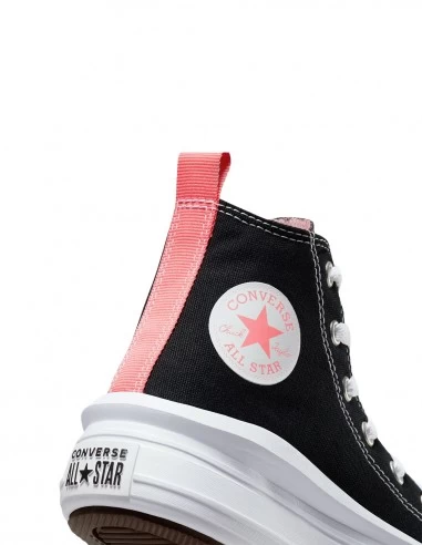 Converse Sneakers Compensées Montantes Enfant Move Hi Kid Noir Blanc Rose – Image 5