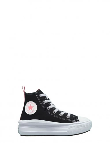 Converse Sneakers Compensées Montantes Enfant Move Hi Kid Noir Blanc Rose