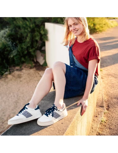 N'go Shoes Baskets De Ville Mixte Saigon Ninh Binh Blanc/bleu – Image 6