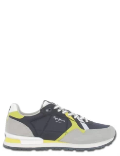 Pepe Jeans Baskets De Ville Homme Brit Man Gris/bleu