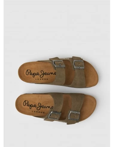 Pepe Jeans Sandales Homme Bio Daim Marron Foncé – Image 3