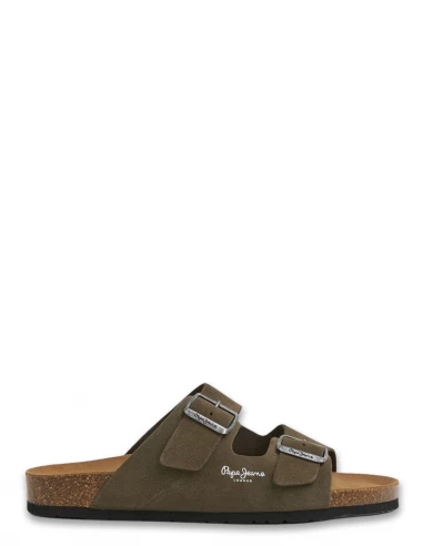 Pepe Jeans Sandales Homme Bio Daim Marron Foncé