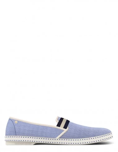 Rivieras Espadrilles Homme College Oxford Bleu Denim