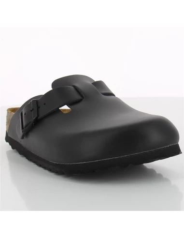 Birkenstock Sabots Mixte Boston Cuir Lisse Noir – Image 3