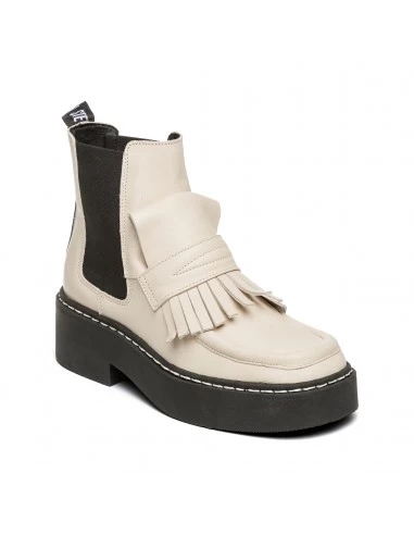 Steve Madden Chelsea Boots Femme Evana Bootie Cuir Beige/noir – Image 2