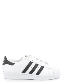 Adidas Sneakers Junior Superstar J Cuir Blanc Noir