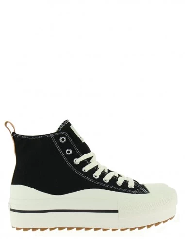 Victoria Baskets Montantes Femme Tribu Doble Lona & Piezas Noir