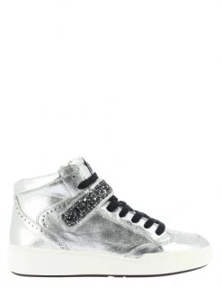 Semerdjian Baskets Montantes Femme Ube 8718 Cuir Argent/noir