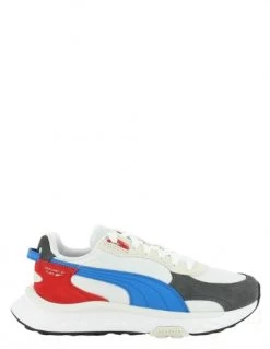 Puma Sneakers Femme Wild Rider Roll Blanc/rouge/bleu/gris